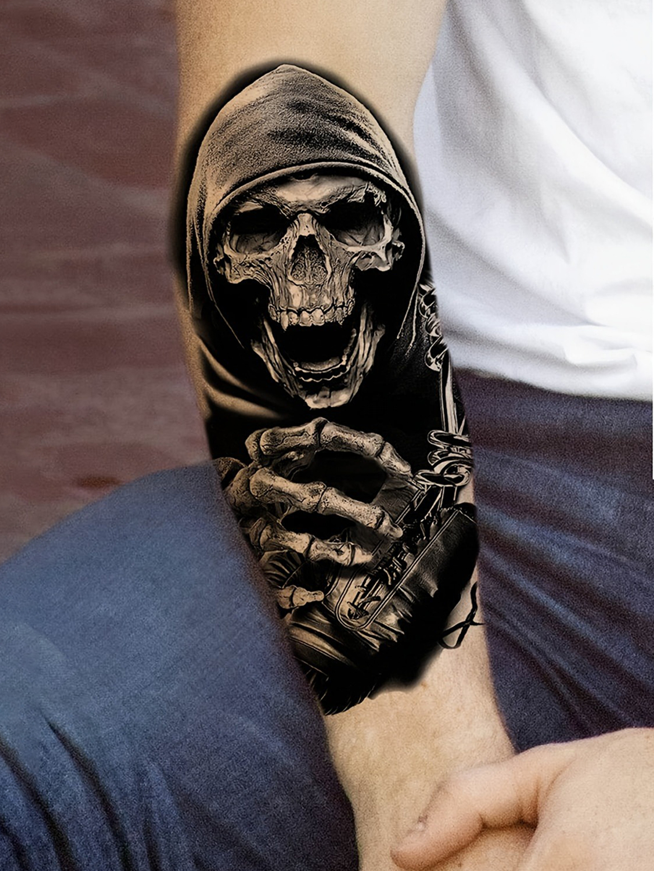 Skull Ghost  Temporary Tattoo Sticker